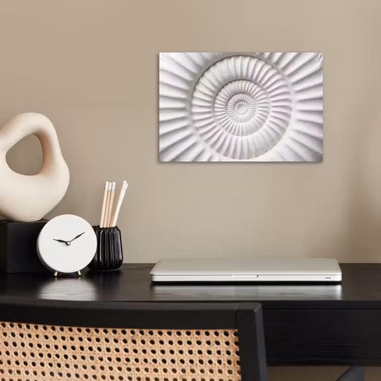 Schelp - Spiraal - Wit poster papier klein -sfeer1
