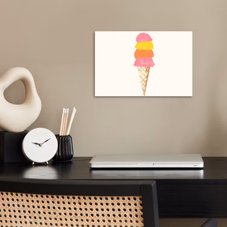 Schepijs - Hoorntje - Illustratie - Minimalistisch poster papier klein -sfeer1