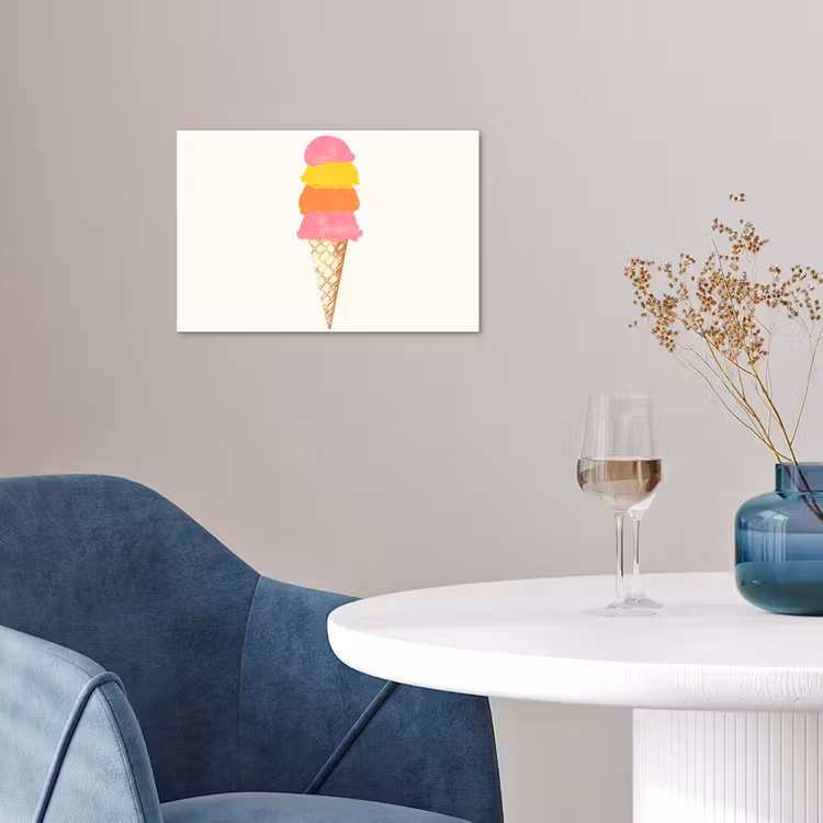 Schepijs - Hoorntje - Illustratie - Minimalistisch poster papier klein -sfeer3