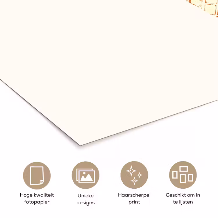 Schepijs - Hoorntje - Illustratie - Minimalistisch poster papier klein -closeup_NL