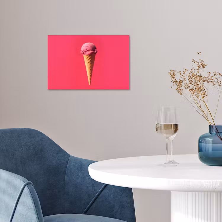 Schepijs - Roze - Hoorntje poster papier klein -sfeer3