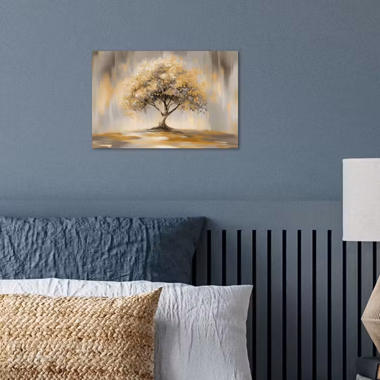Schilderij - Boom - Abstract - Bladeren poster papier klein -sfeer2