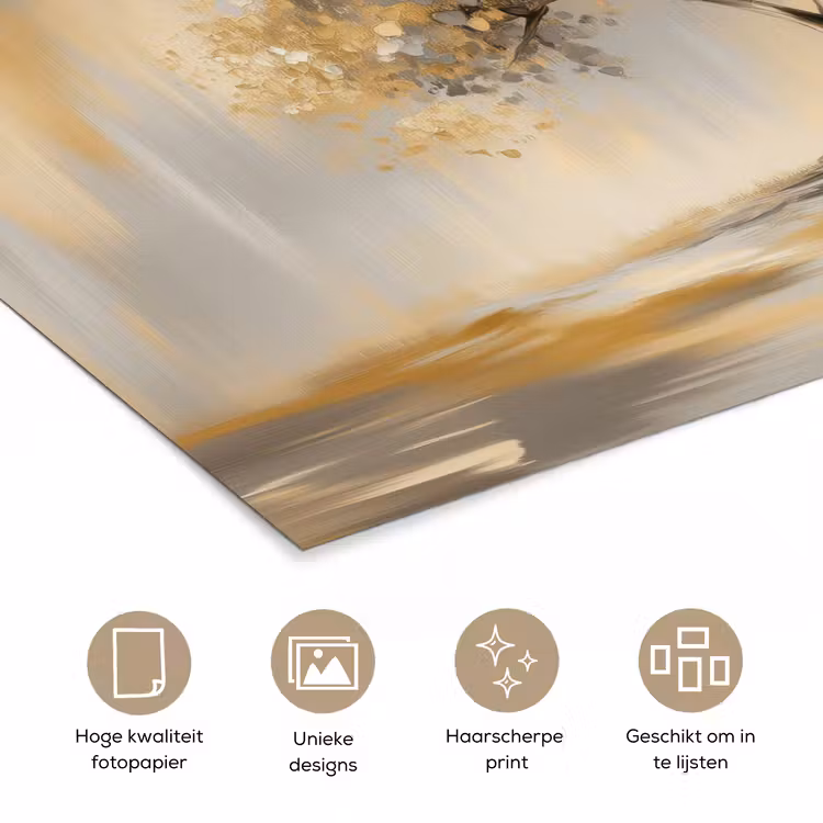 Schilderij - Boom - Abstract - Bladeren poster papier klein -closeup_NL
