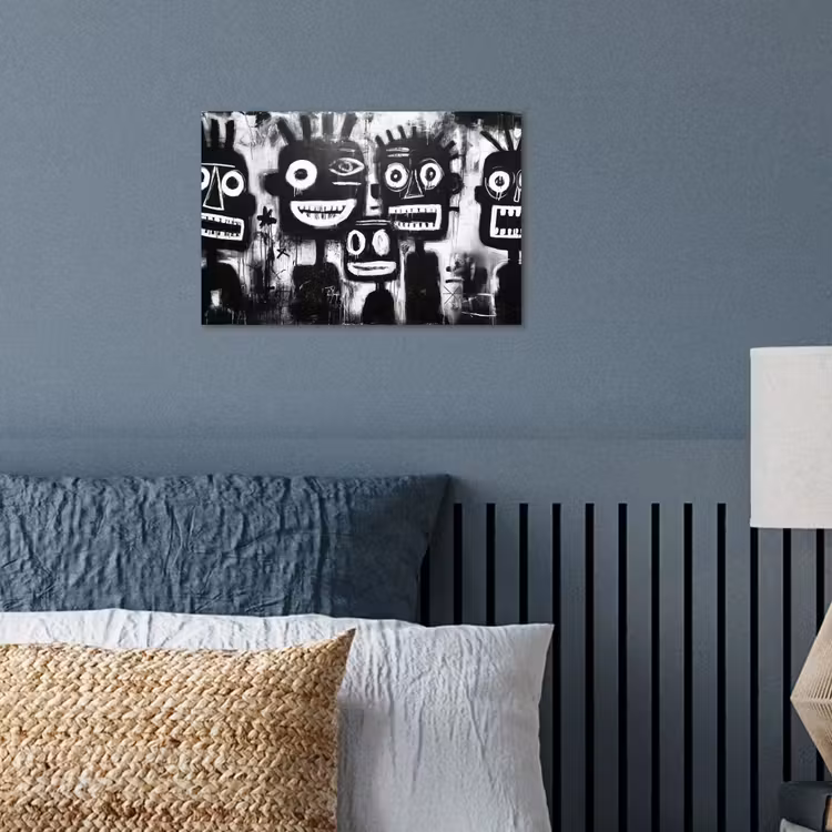 Schilderij - Figuren - Zwart - Abstract poster papier klein -sfeer2