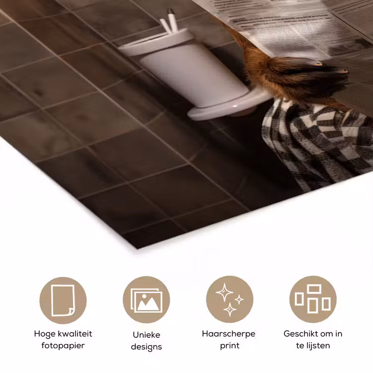 Schotse hooglander - Krant - Toilet poster papier klein -closeup_NL