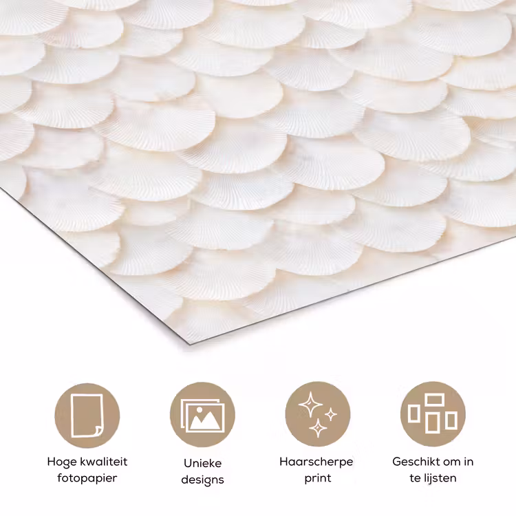 Schubben - Wit - Elegant poster papier klein 62 -closeup_NL
