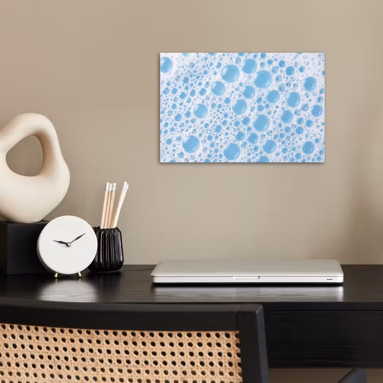 Schuim - Bubbels - Blauw poster papier klein -sfeer1