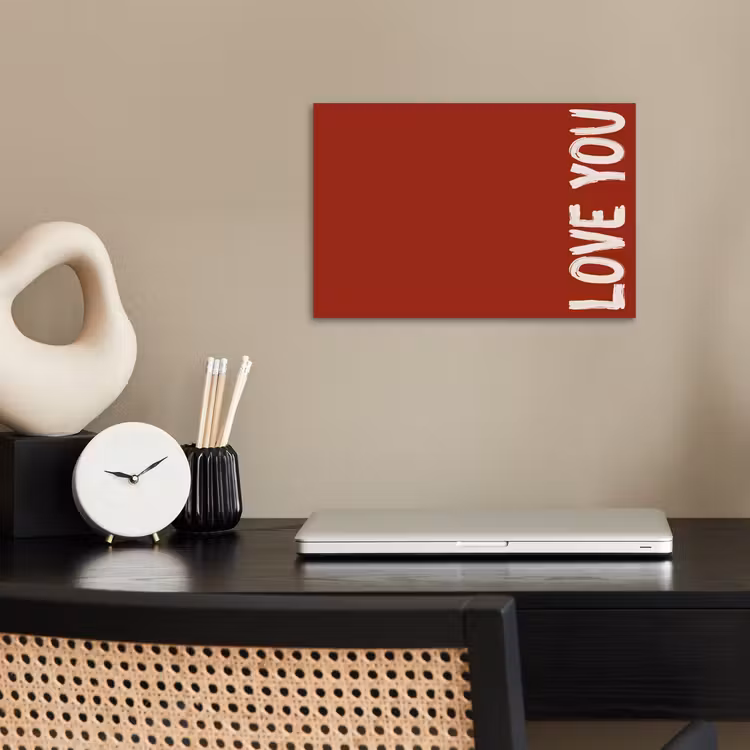 Schuin - Loveyou - Rood poster papier klein -sfeer1