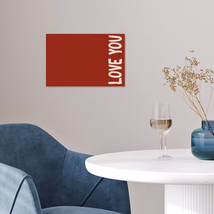 Schuin - Loveyou - Rood poster papier klein -sfeer3