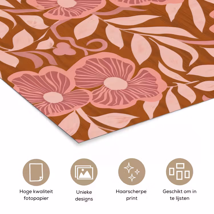 Sfeer - Bloemen - Roze poster papier klein 62 -closeup_NL