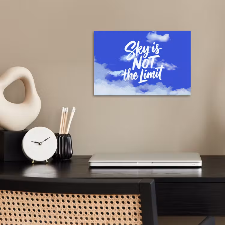 Sky is not the limit - Blauwe lucht - Wolken poster papier klein -sfeer1