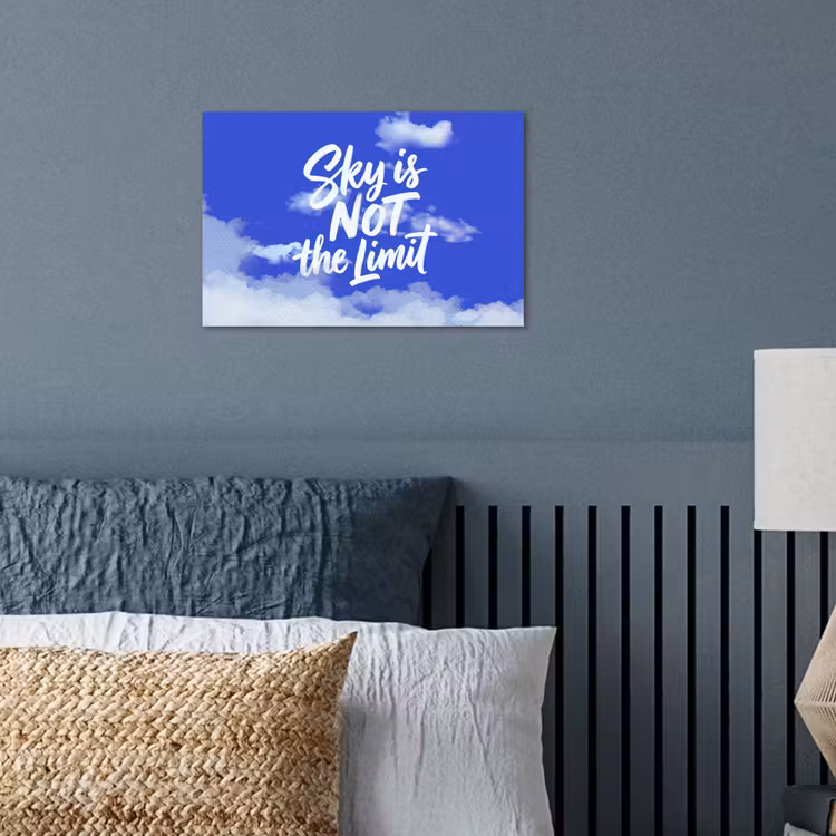 Sky is not the limit - Blauwe lucht - Wolken poster papier klein -sfeer2