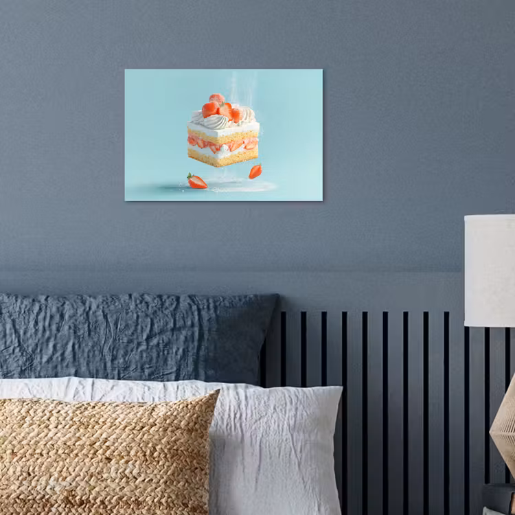 Slagroom - Taart - Blauw - Eten poster papier klein -sfeer2