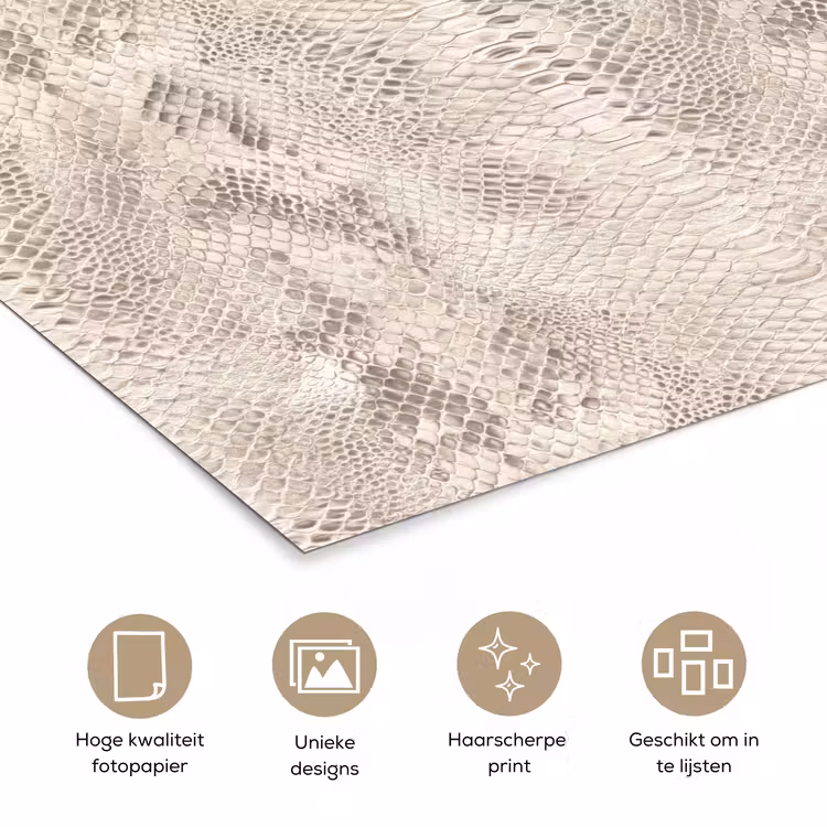 Slang - Patroon - Beige poster papier klein 62 -closeup_NL