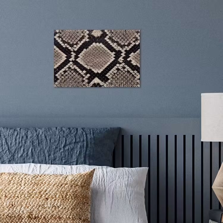Slangenleer - Patroon - Beige poster papier klein -sfeer2