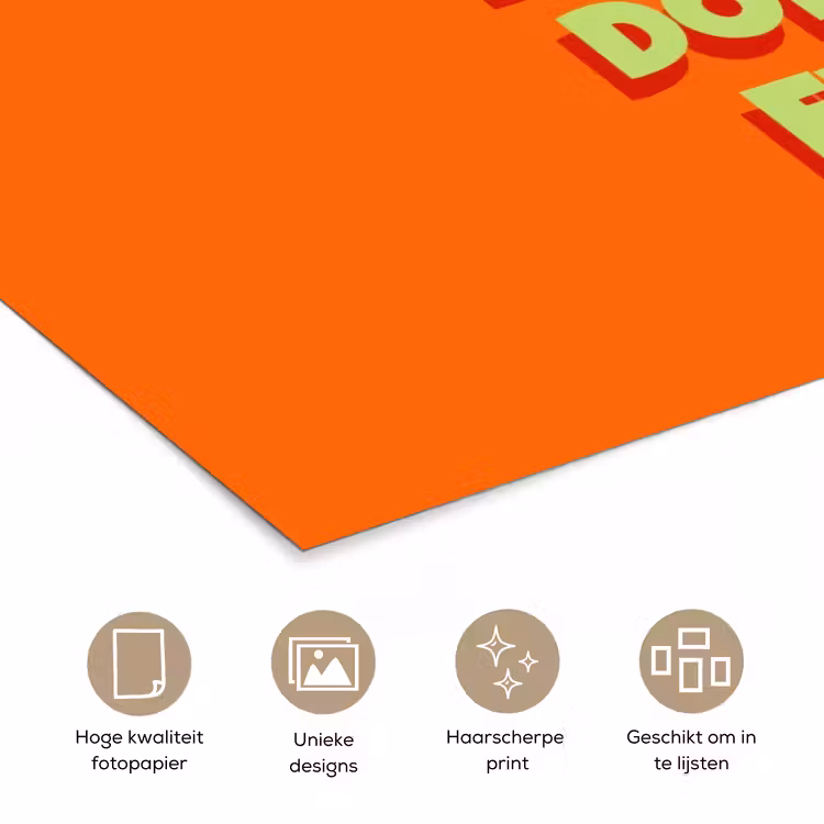 Slow down you're doing fine - Oranje - Simple poster papier klein -closeup_NL