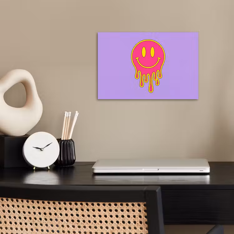 Smiley - Drip - Neon poster papier klein -sfeer1
