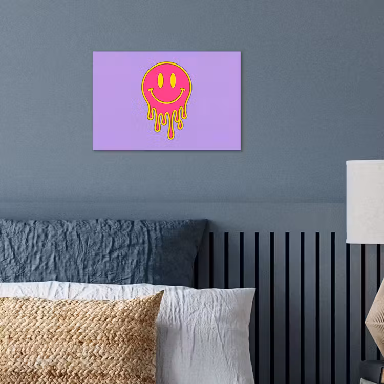 Smiley - Drip - Neon poster papier klein -sfeer2