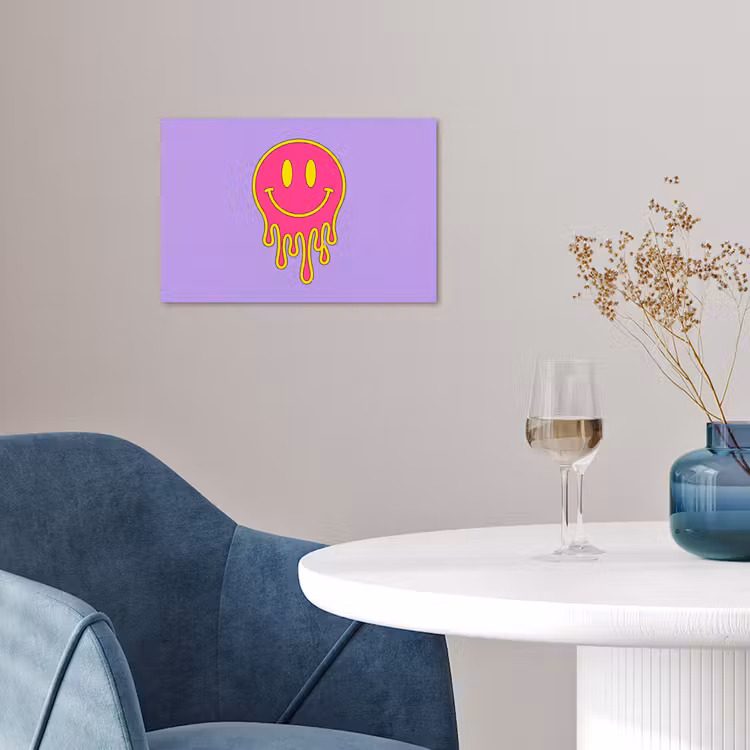 Smiley - Drip - Neon poster papier klein -sfeer3