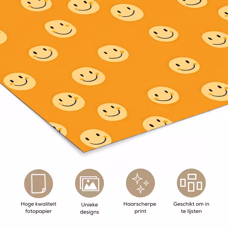 Smileys - Retro - Heel poster papier klein 62 -closeup_NL