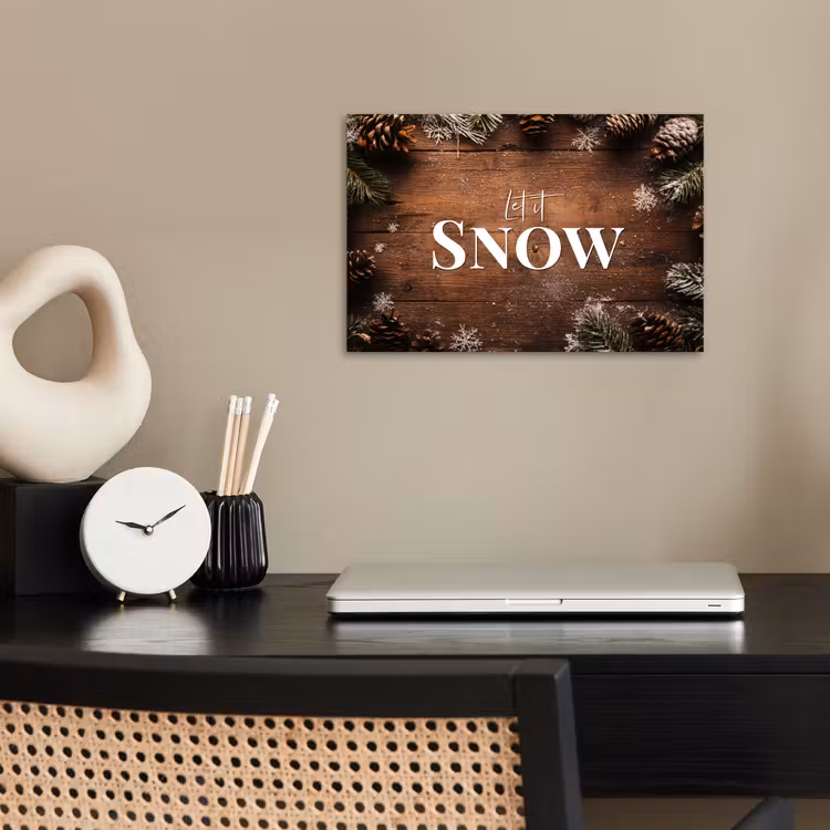 Sneeuw - Houtlook - Quote - Let it snow poster papier klein -sfeer1
