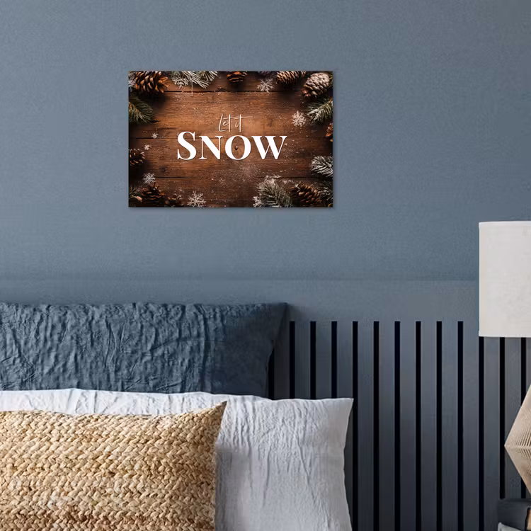 Sneeuw - Houtlook - Quote - Let it snow poster papier klein -sfeer2