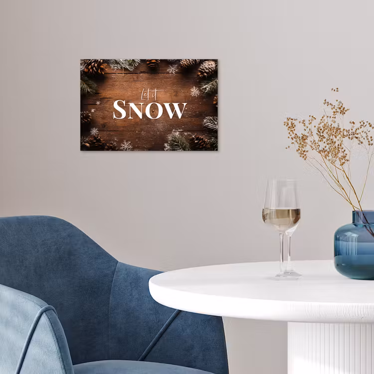 Sneeuw - Houtlook - Quote - Let it snow poster papier klein -sfeer3