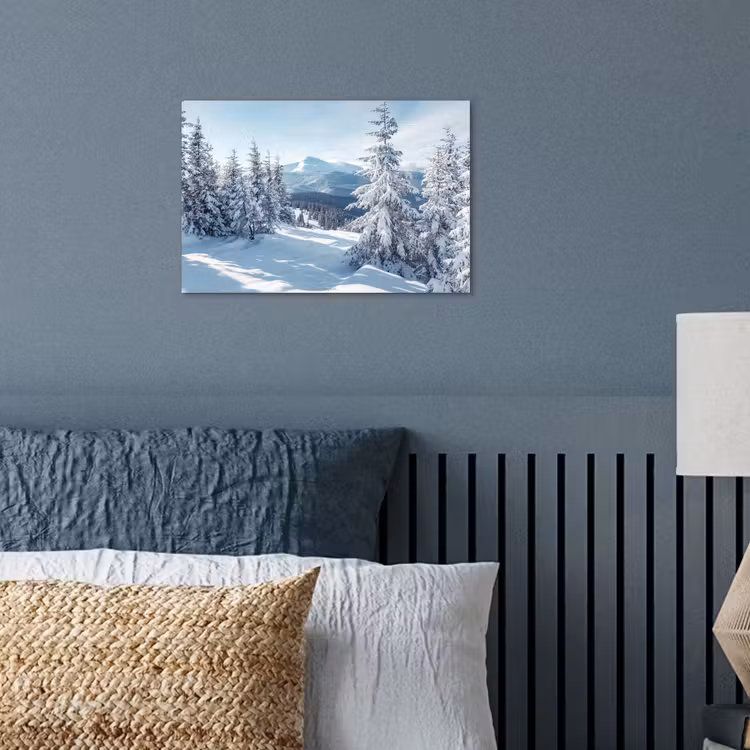 Sneeuw - Winter - Landschap - Bergen poster papier klein -sfeer2