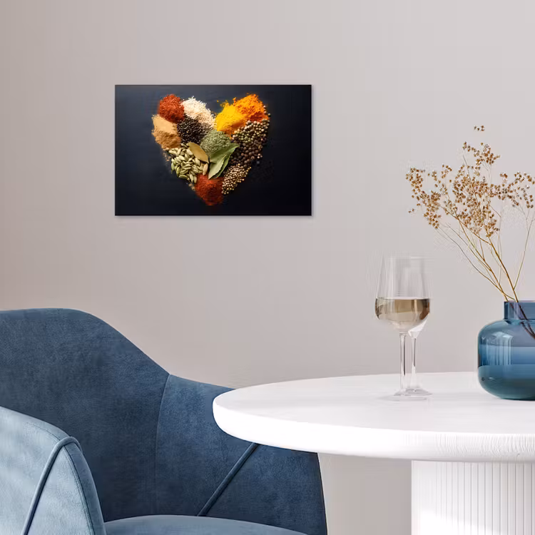 Specerijen - Mix - Hartvorm - Zwart poster papier klein -sfeer3