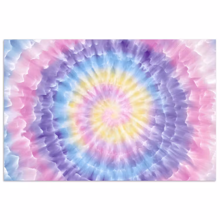Spiraal - Tie dye - Pasteltinten poster papier klein -3d