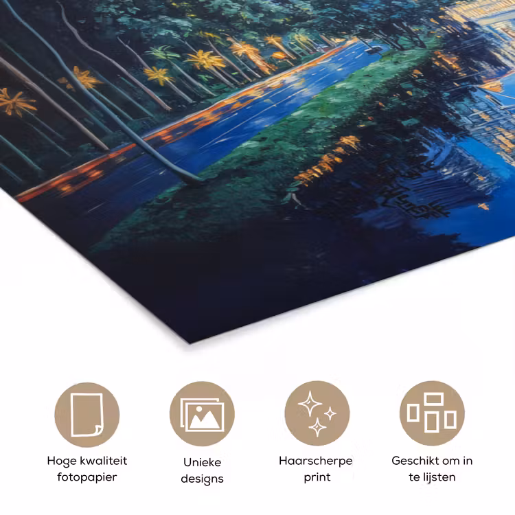 Stad Kuala Lumpur - Skyline - Wolkenkrabbers - Water poster papier klein -closeup_NL