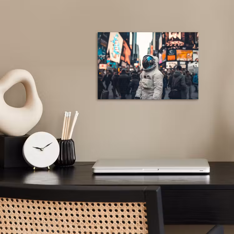 Stad - Mensen - Astronaut - Wit poster papier klein -sfeer1