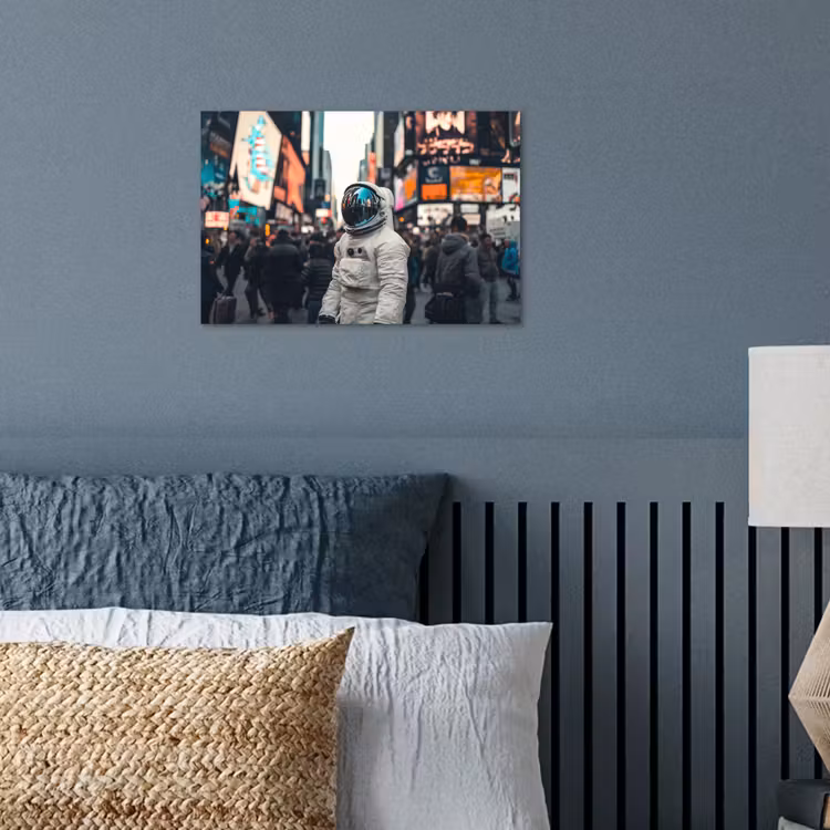 Stad - Mensen - Astronaut - Wit poster papier klein -sfeer2