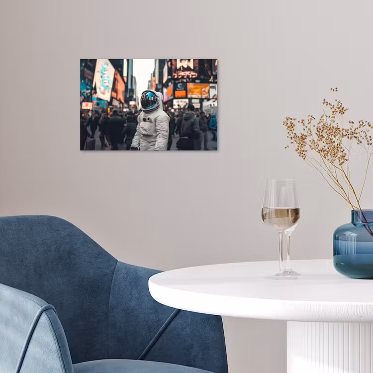 Stad - Mensen - Astronaut - Wit poster papier klein -sfeer3