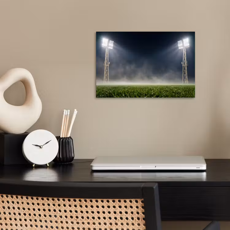 Stadion - Lichtmast - Sport - Nacht poster papier klein -sfeer1