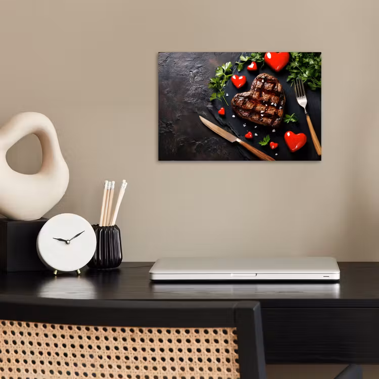 Steak - Hart - Bestek poster papier klein -sfeer1