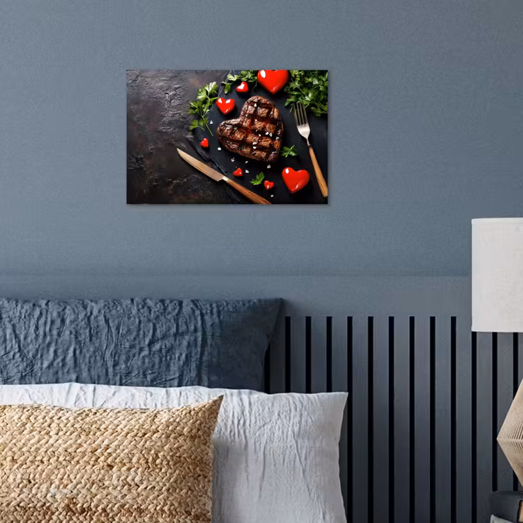 Steak - Hart - Bestek poster papier klein -sfeer2