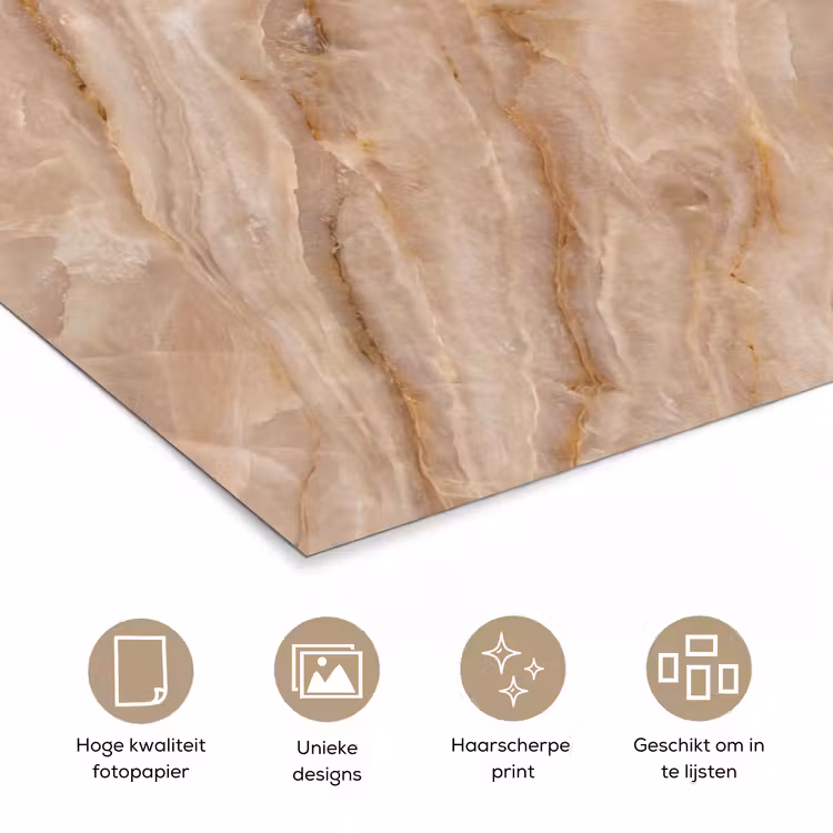 Steen - Ader - Natuur - Modern - Beige poster papier klein -closeup_NL