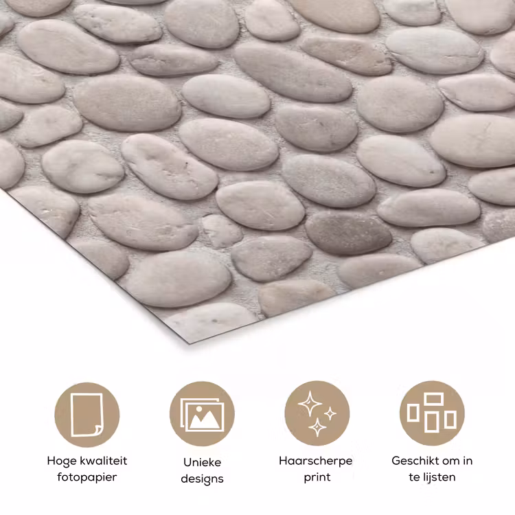 Steen - Kiezel - Natuur - Minimalistisch - Beige poster papier klein -closeup_NL