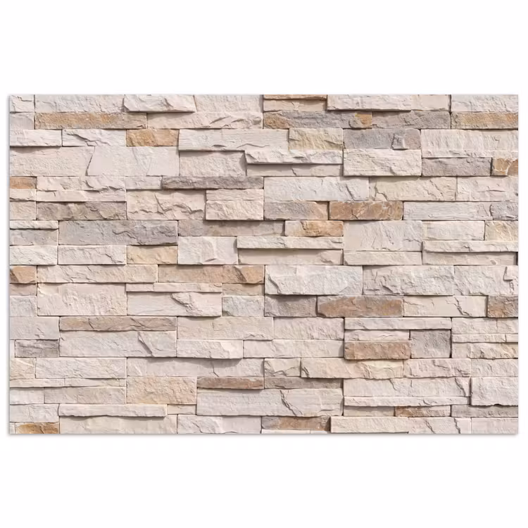 Steen - Muur - Textuur - Rustiek - Beige poster papier klein -3d