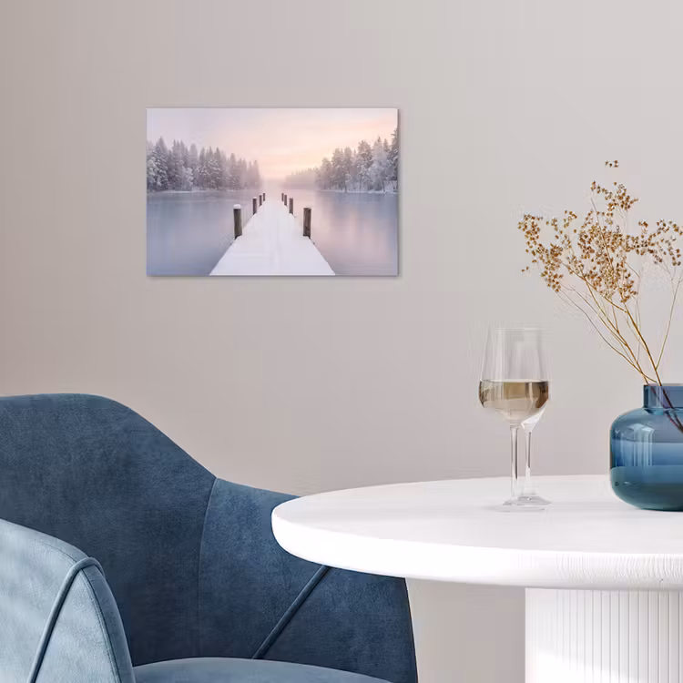 Steiger - Meer - Mist - Winter - Serene poster papier klein -sfeer3