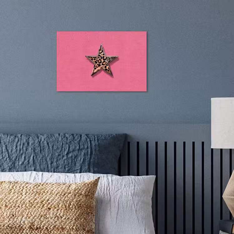 Ster - Luipaard - Print - Roze poster papier klein -sfeer2
