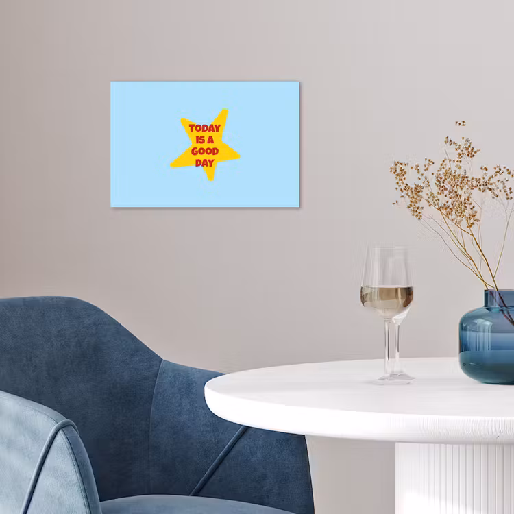 Ster - Today is a good day - Blauw poster papier klein -sfeer3