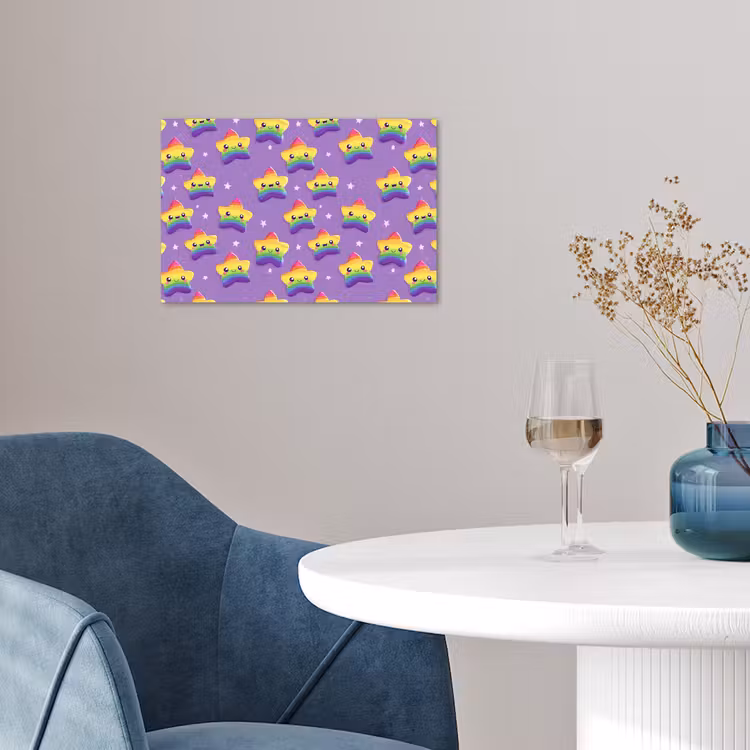 Sterren - Regenboog - Paars poster papier klein 62 -sfeer3
