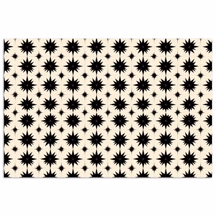 Stervormen - Geometrisch - Zwart poster papier klein 62 -3d