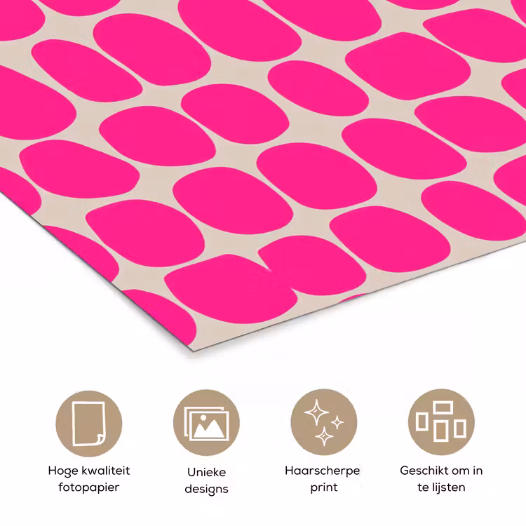 Stippen - Patroon - Roze poster papier klein 62 -closeup_NL