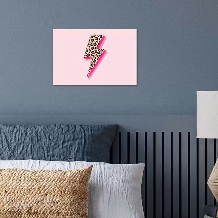 Stippen - Roze - Bliksem poster papier klein -sfeer2