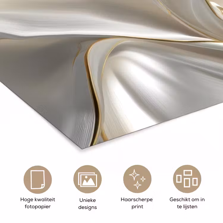 Stof - Plooien - Goud poster papier klein -closeup_NL