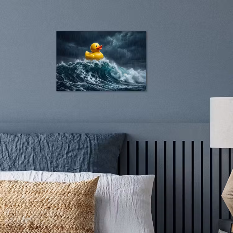 Storm - Badeend - Golven poster papier klein -sfeer2