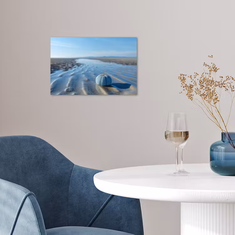 Strand - Schild - Water - Blauw poster papier klein -sfeer3